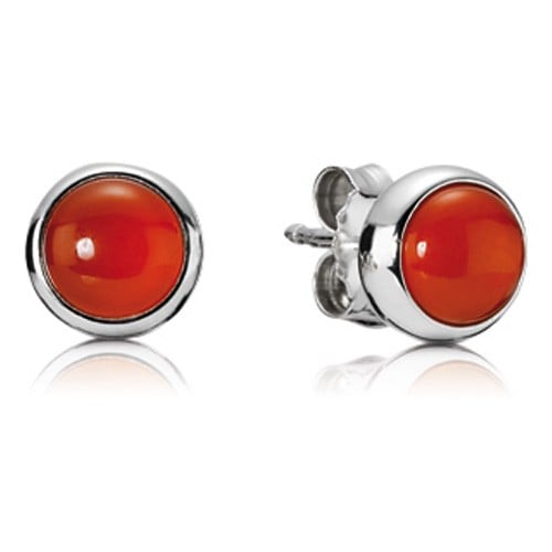 Silver Earrings with Carnelian