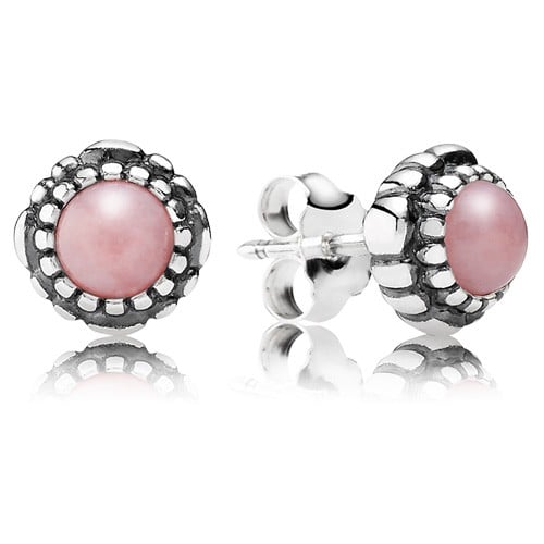 Pink Opal Bloom Earring Studs