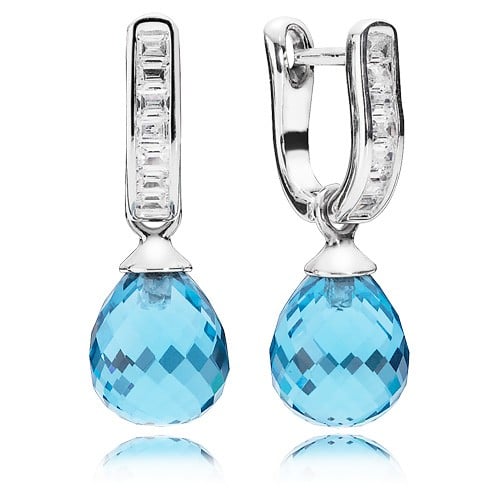 Sky Blue Frosted Droplets Earrings