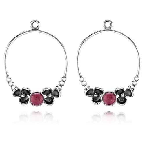 Pandora Compose earring pendants, sterling silver with rhodonite 290660RNI 290660 — Foto 1 von 1