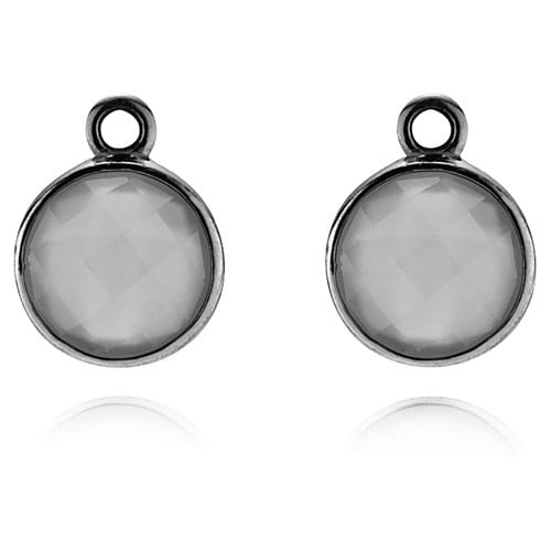 Sterling Silver and Grey Moonstone Earrings