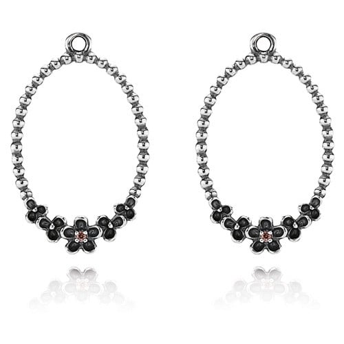 Sterling Silver and Pink Cubic Zirconia Earrings