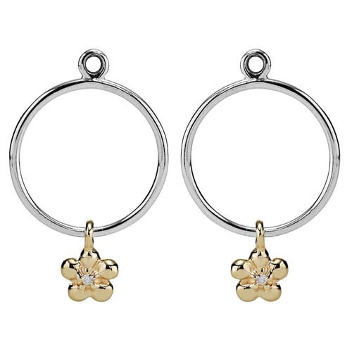 Silver pendant, 14k, diamond 0.02 ct w/vs