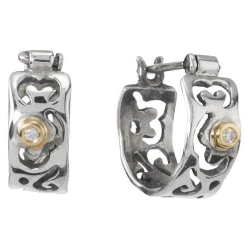 Silver earring, 14K, 0.02ct