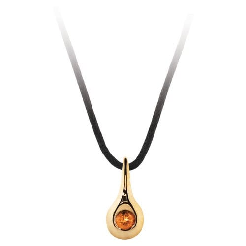 Pendant 18K 3mm CIG w/ Black Silk Cord
