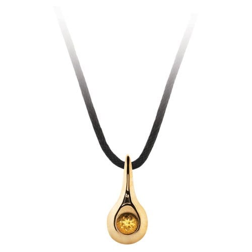 Pendant 18K 3mm CIY w/ Black Silk Cord