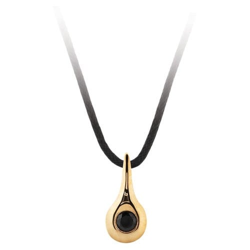 Pendant 18K 3mm SPB w/ Black Silk Cord