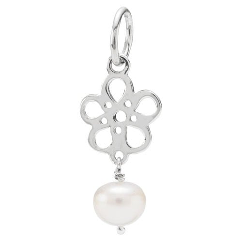 Pendant White Pearl Flower Dangle