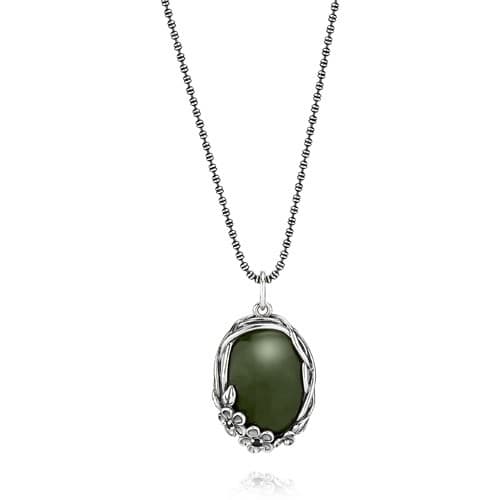 Pandora Sterling Silver Necklace with Jade Nephrite and Black Cubic Zirconia 390329NJA 390329 — Foto 1 von 1