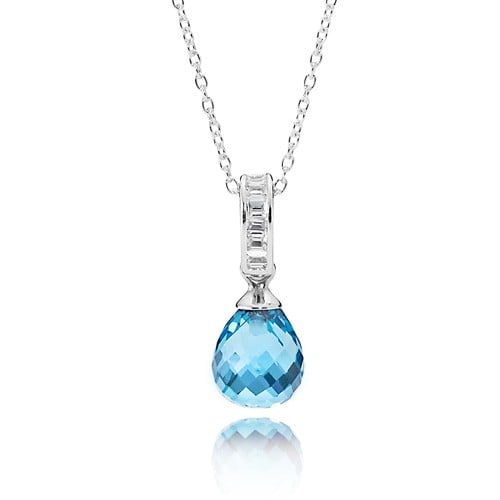 Sky Blue Drop Pendant Necklace