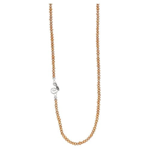 Sterling Silver Necklace with Beige Cultured Freshwater Pearl