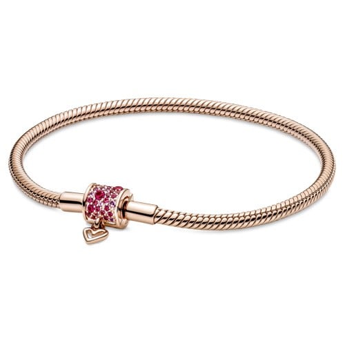 Sparkling Freehand Heart Snake Chain Bracelet