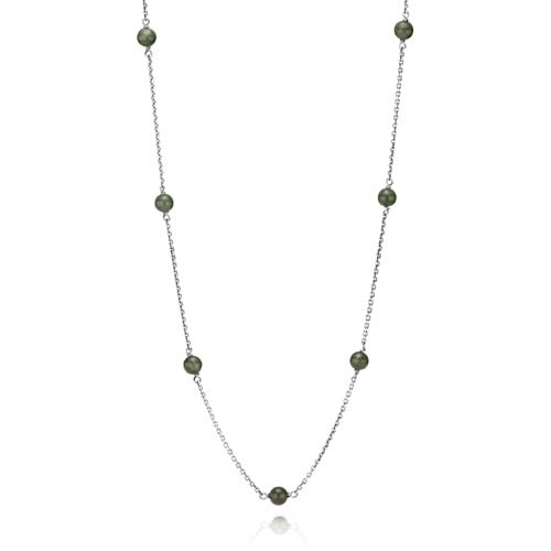 Sterling Silver Necklace with Jade Nephrite