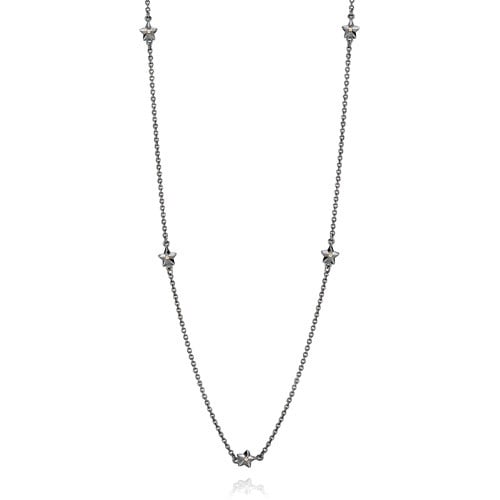 Oxidized Sterling Silver and Gold Necklace