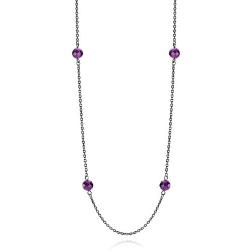 Sterling Silver Necklace with Amethyst
