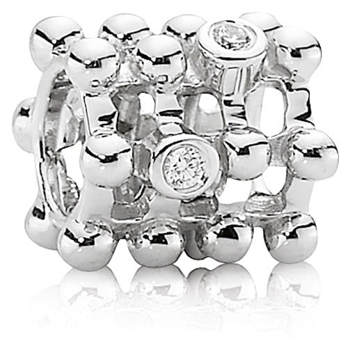 Matrix Abstract White Gold Charm with 0.04ct tw H/VS Diamonds