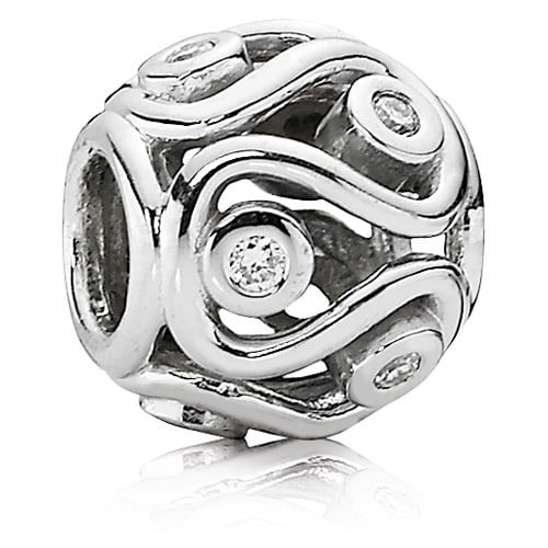 Willow Abstract White Gold Charm with 0.12ct tw H/VS Diamonds