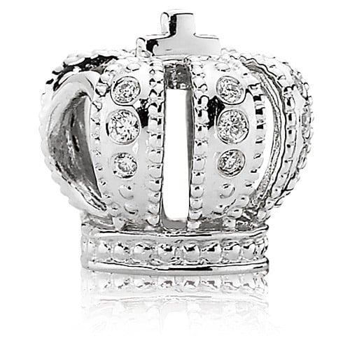 Majestic Crown White Gold Charm with 0.108ct tw H/VS Diamonds