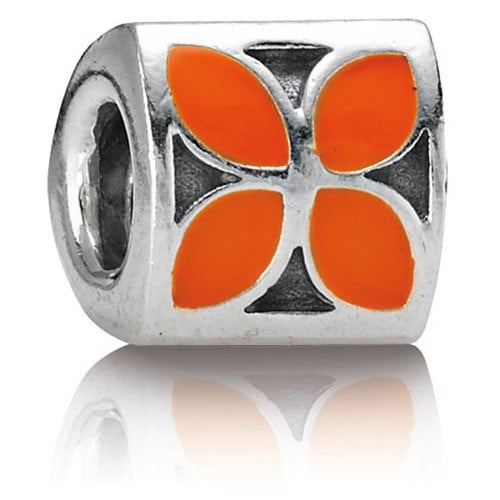 Orange Enamel Flower Charm