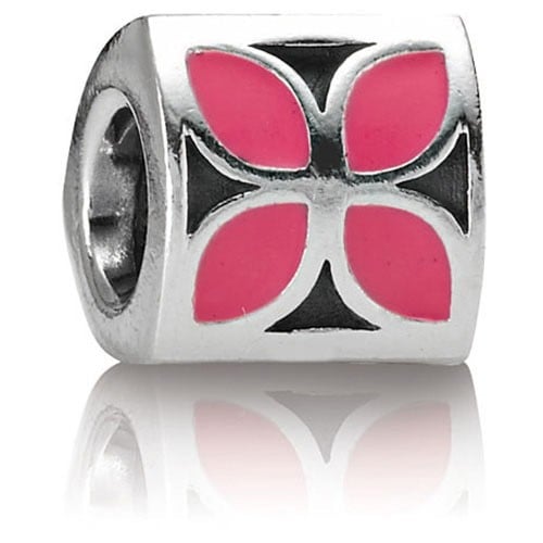 Pink Enamel Flower Charm