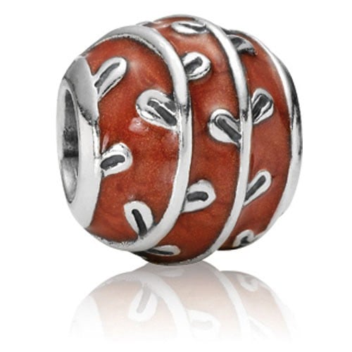 Sterling Silver, Copper-Coloured Enamel