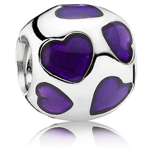 Dark Purple Hearts Charm