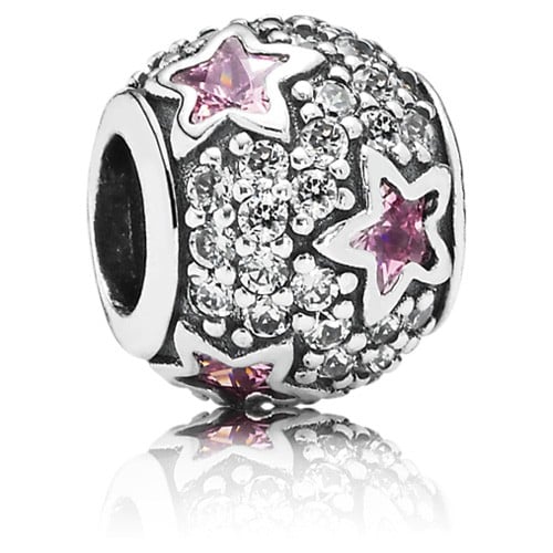 Follow the stars, pink & clear cz