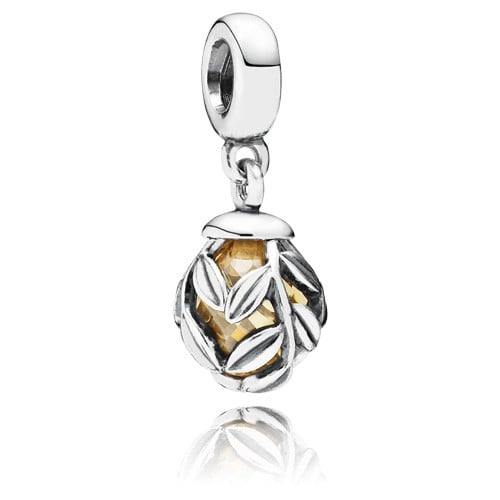 Golden Laurel Leaves Pendant Charm