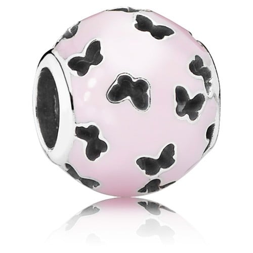 Pink Fluttering Butterflies Charm