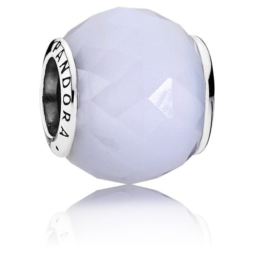 Opalescent White Geometric Facets Charm