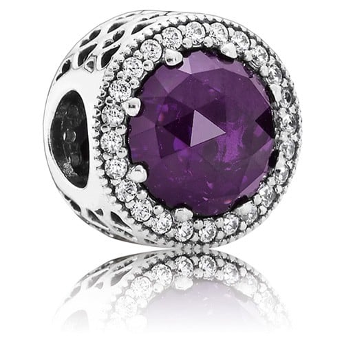 Radiant Hearts Charm with Royal-Purple Crystal