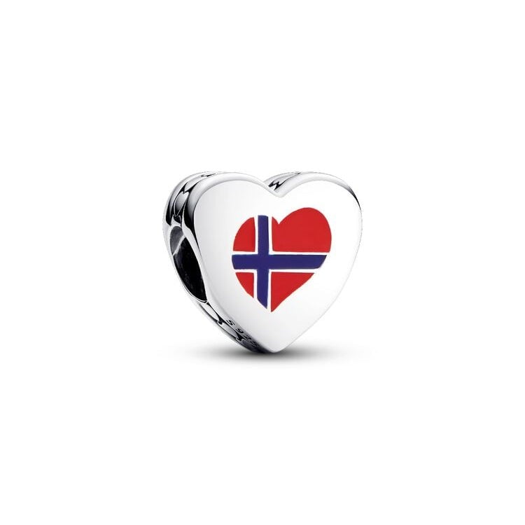 Norway Flag Heart Charm