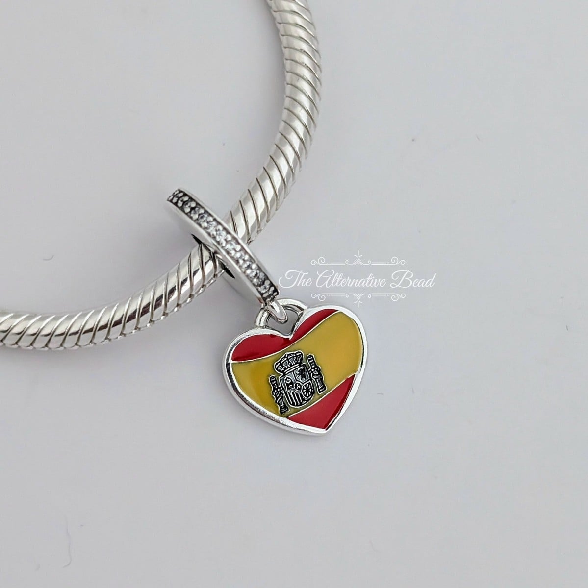 Spain Flag Heart Dangle Charm