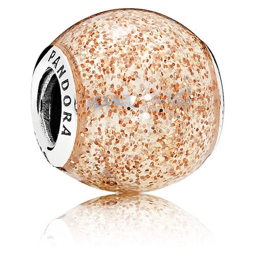 Rose Enamel Glitter Ball Charm