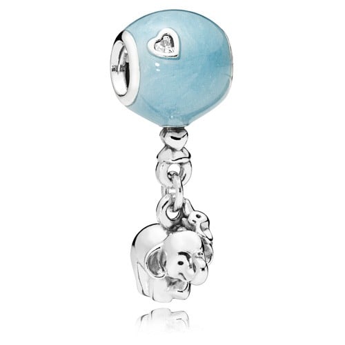 Elephant and Blue Balloon Charm