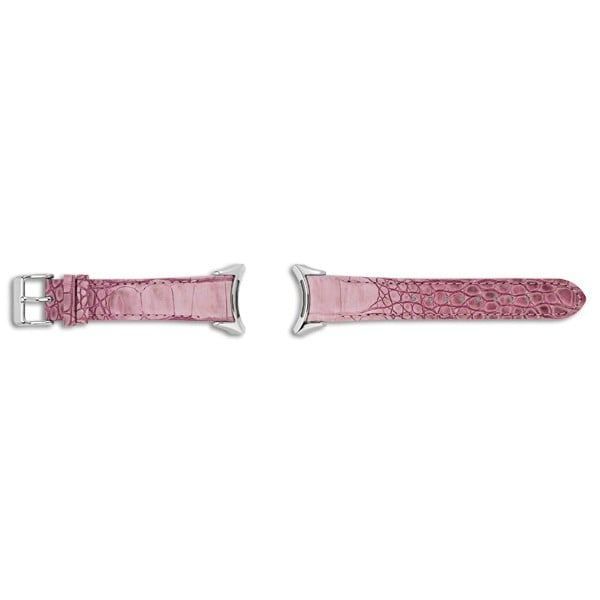 Pink Leather Strap with Stainless Steel Buckle