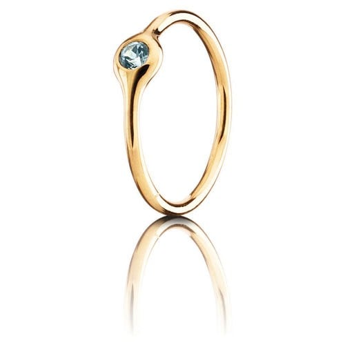 18K Gold Ring with Topaz, 1 Pod