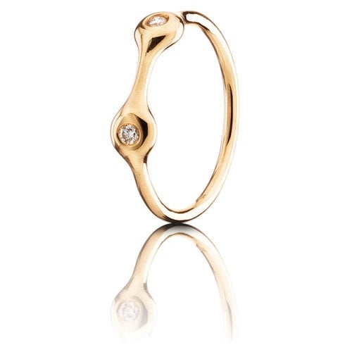 LovePods 18K Gold 2-Pod Ring 0.06 ct