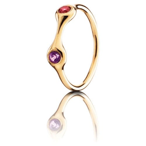 LovePods 18K Gold 2-Pod Mixed Stone Ring