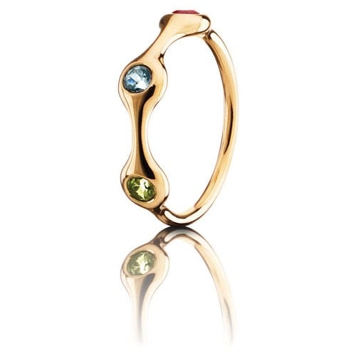 LovePods 18K Gold 3-Pod Mixed Stone Ring
