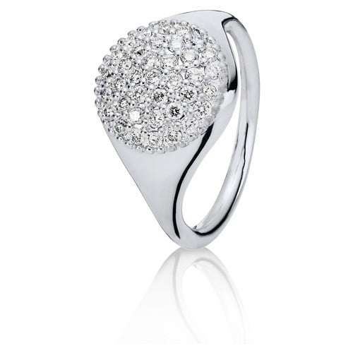 Ring pavé white gold, diamond 0,37 ct w/vs