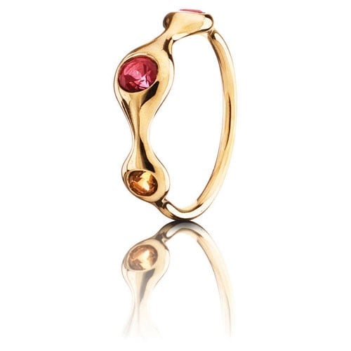 LovePods 18K Gold 3-Pod Mixed Stone Ring