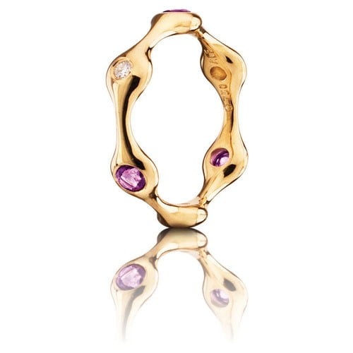 LovePods 18K Gold 6-Pod Mixed Stone Ring 0.09 ct