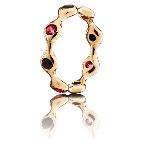 LovePods 18K Gold 8-Pod Mixed Stone Ring