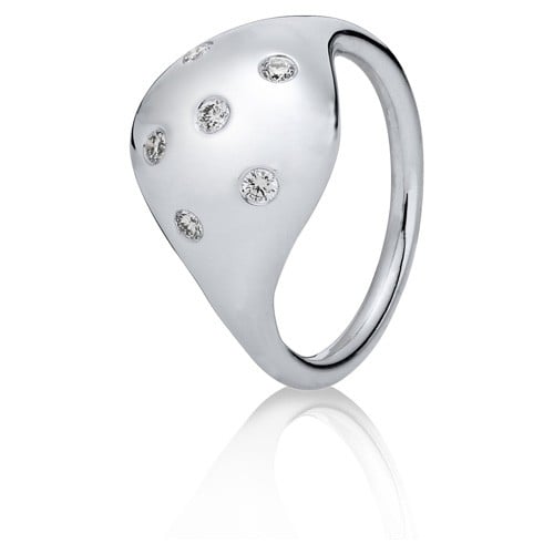 Ring, white gold, diamond 0,12 ct w/vs