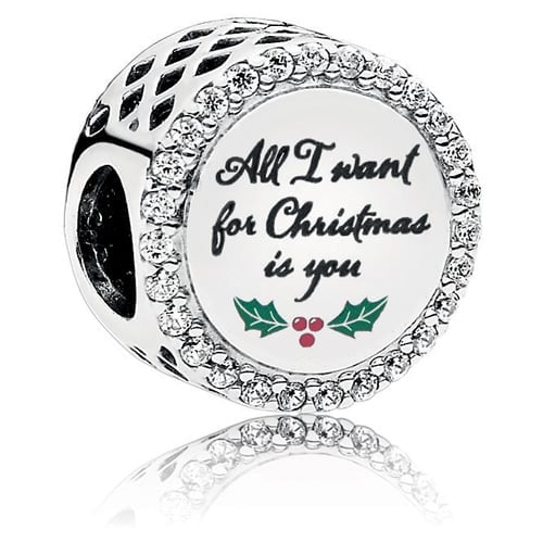 All I Want for Christmas Charm, Clear CZ