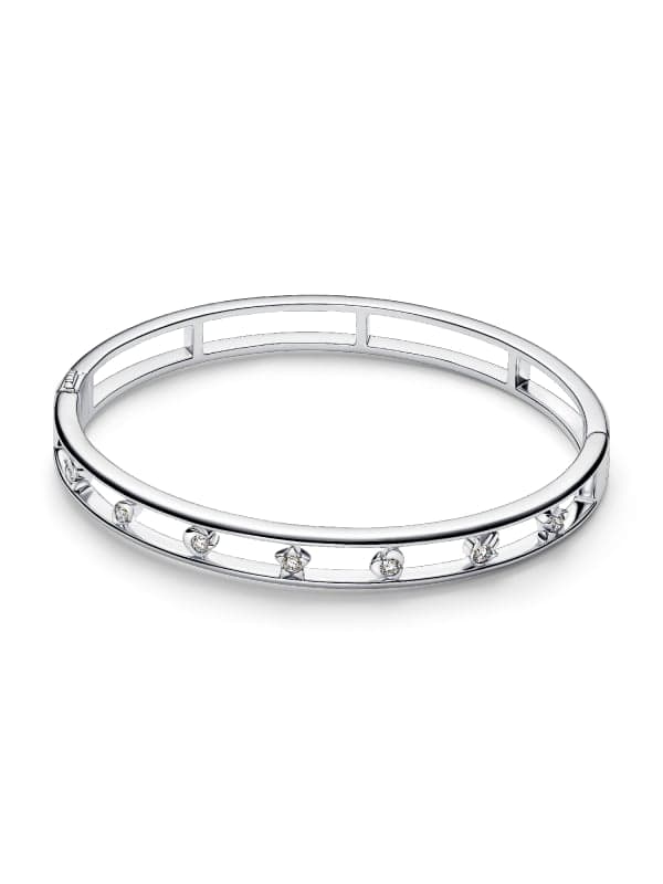 Pandora Sterling Silver Lab-Grown Diamond Symbols Bangle 594567C01 594567 — foto 1 di 1