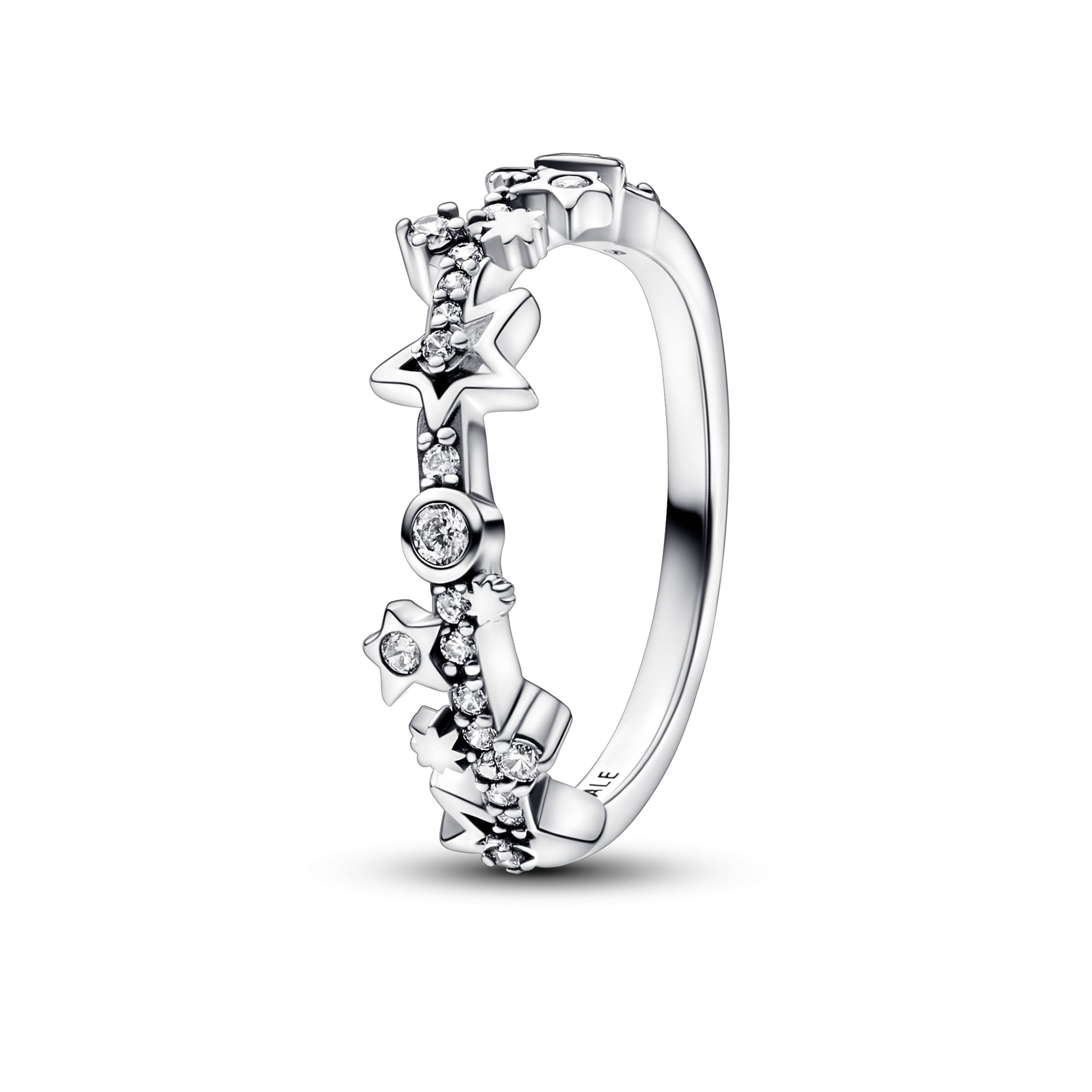 Starry Milky Way Sterling Silver Ring with Clear Cubic Zirconia