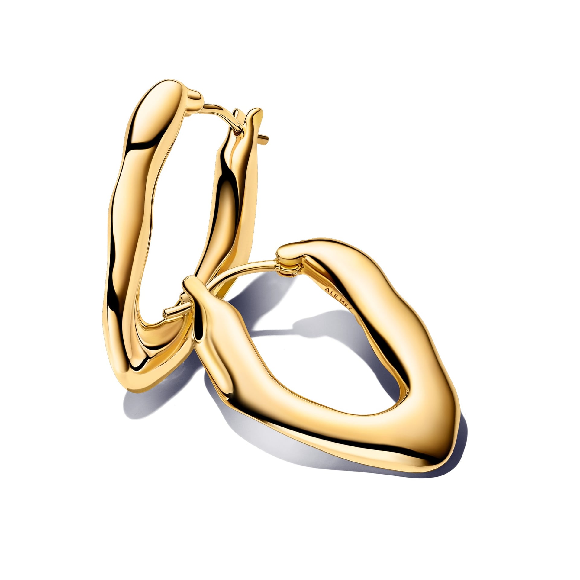 Organic-Shaped Hoop Earrings (14k Gold-Plated)