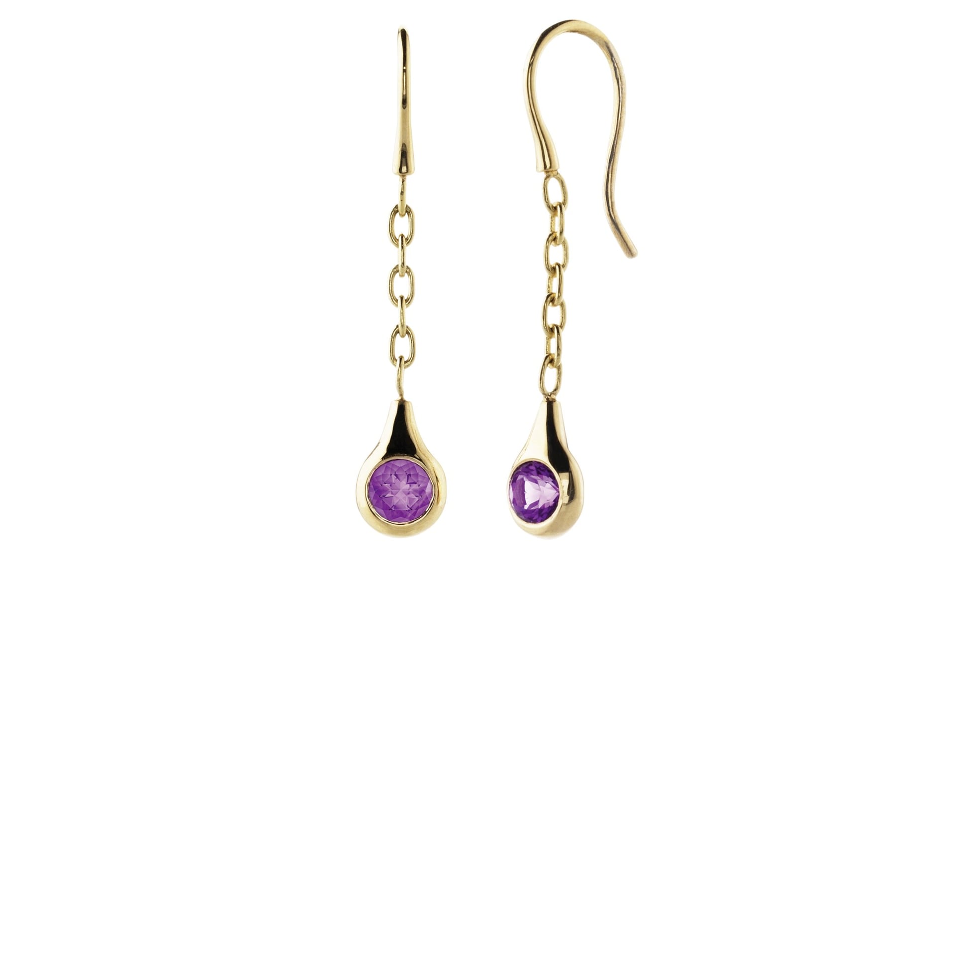 18K Gold Earrings with Amethyst